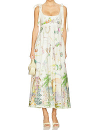 Alemais - Anouk Ballet Linen Midi Sundress
