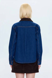 PISTOLA Devon Denim Shacket in infinity - women's jacket - detail view