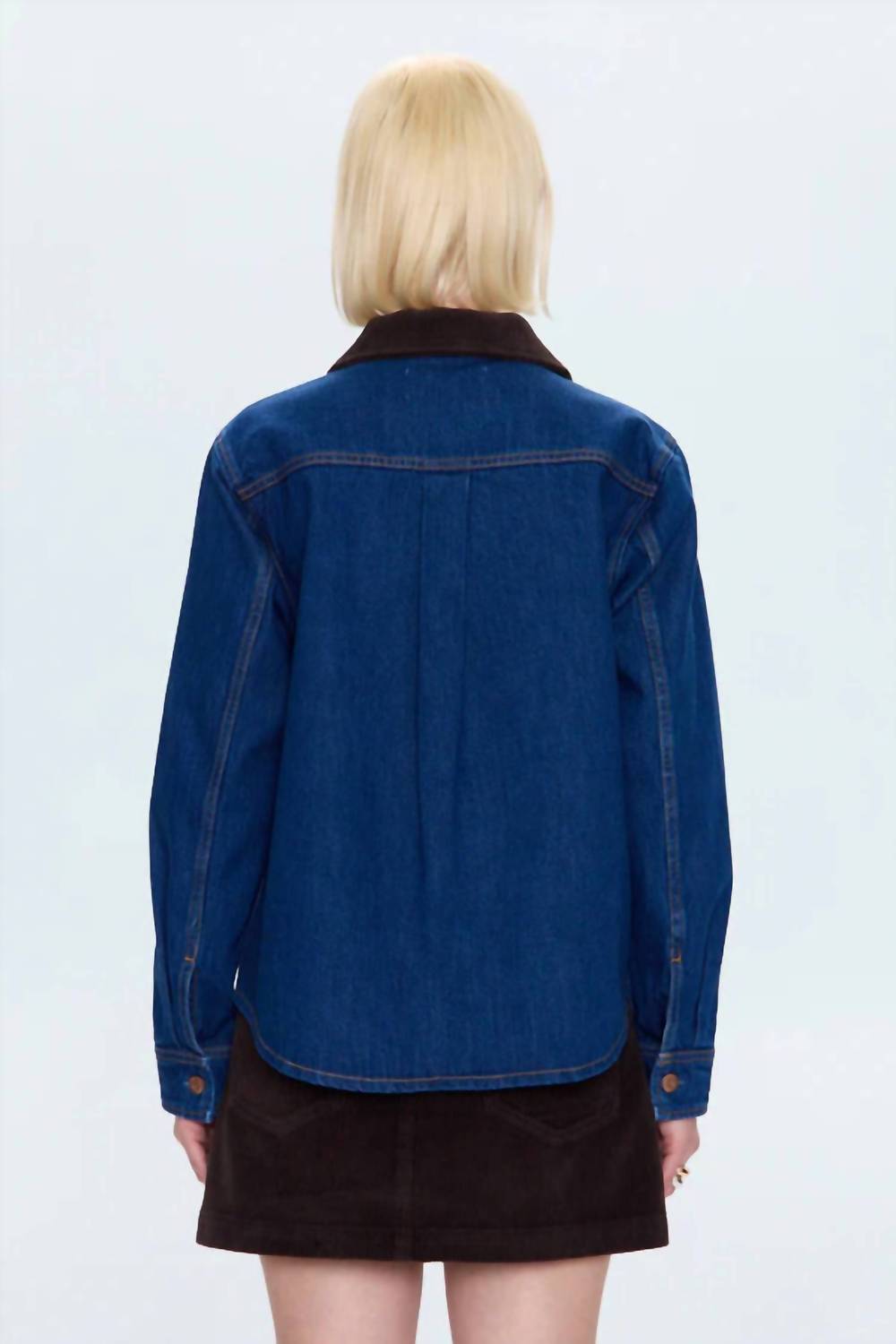PISTOLA Devon Denim Shacket in infinity - women's jacket - detail view