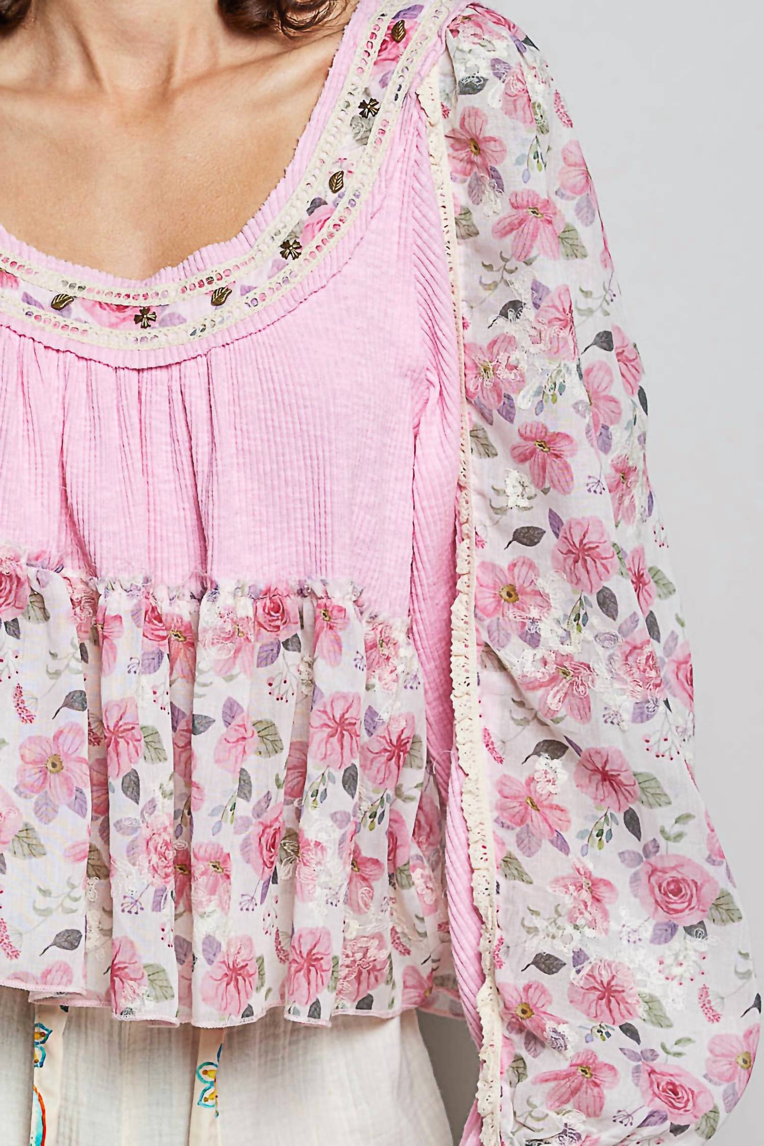 Pol - Candy Floral Print Top