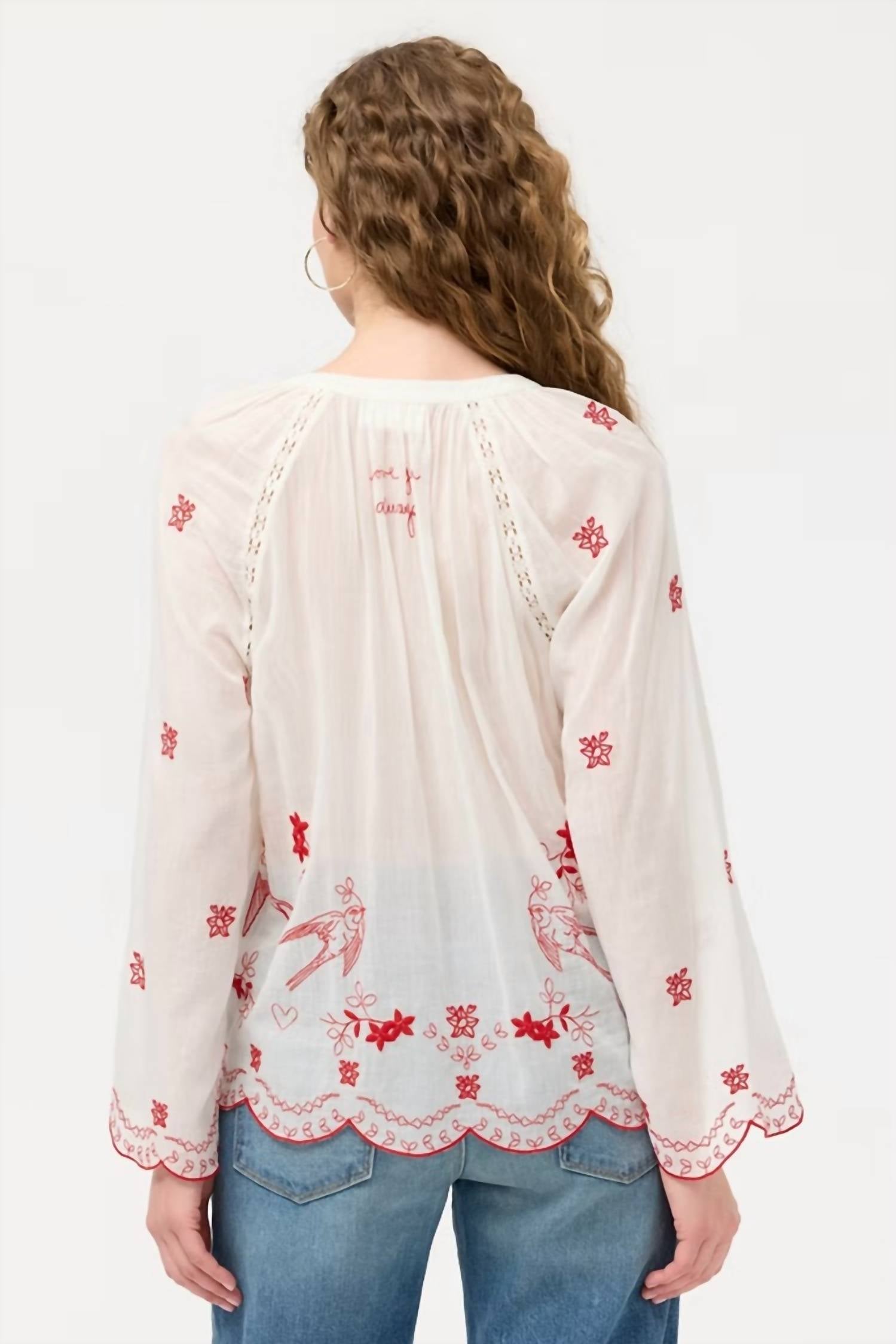 Johnny Was - LANEY SCALLOP COTTON BLOUSE