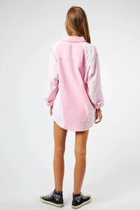 Davi & Dani - Plaid Stripe Mixed Match Button Front Shirt - Plus