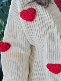 Sweet Generis Heart On My Sleeve Cardigan in multi - women's cardigan - alternate view