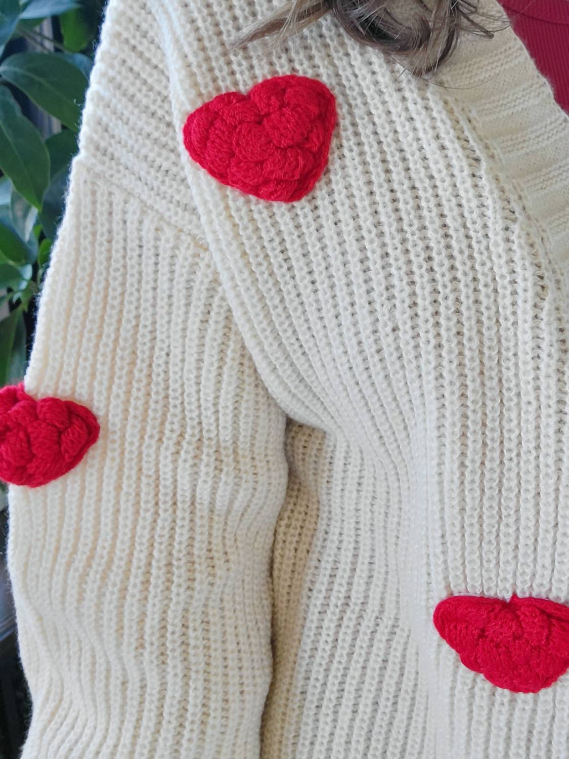 Sweet Generis Heart On My Sleeve Cardigan in multi - women's cardigan - alternate view