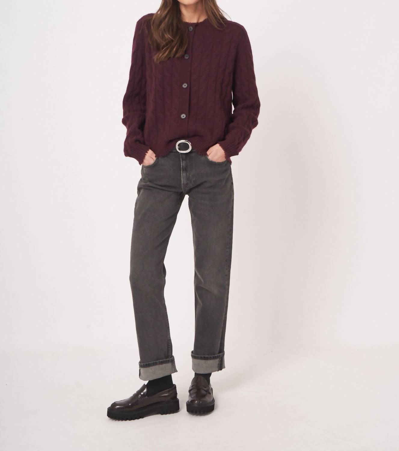 Repeat Cashmere - Organic Cashmere Cable Knit With Fringes Cardigan