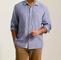 TOMMY BAHAMA Paradise Breezer Long Sleeve Shirt in island navy - men's shirt