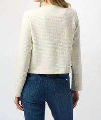 Joseph Ribkoff - Denim Trim Textured Bouclé Jacket