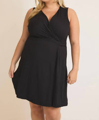 GILLI Lyndsay Surplice Dress in black - women's dress - detail view