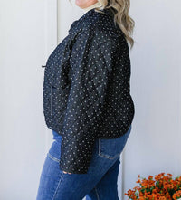 Polygram Miley Polka Dots Quilted Jacket in black - women's jacket - view 7
