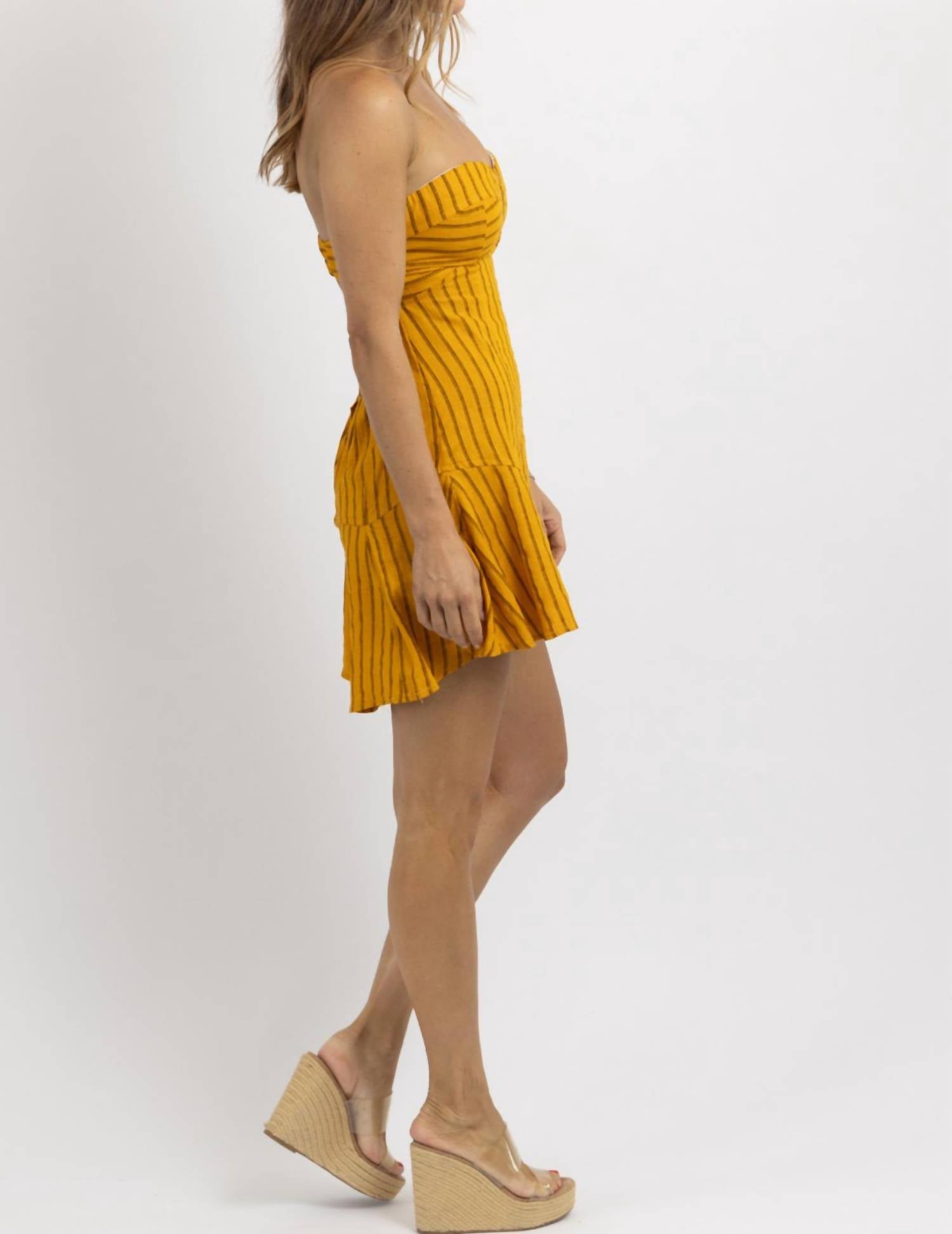 Olivaceous - Pinstripe Mini Dress