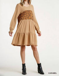 Umgee - Spotted Tiered Fringe Dress