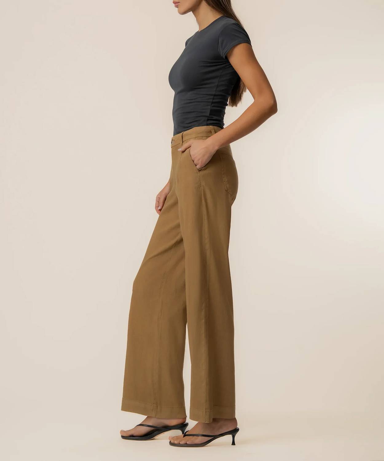 Kut From The Kloth - Women's Meg Hi Rise Wide Leg Linen Pants