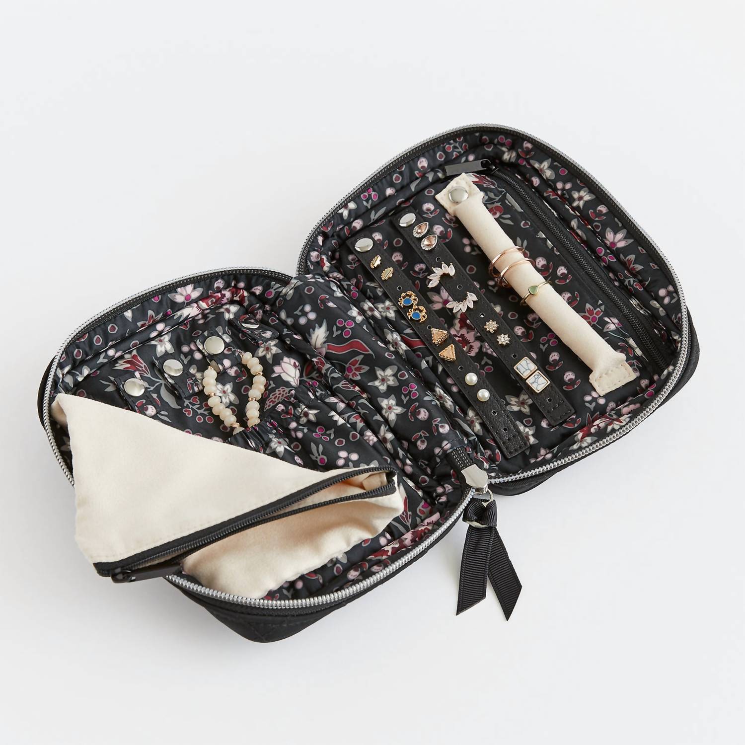 Vera Bradley Women's Zip-around Jewelry Folio Bag in black - women's bag - alternate view