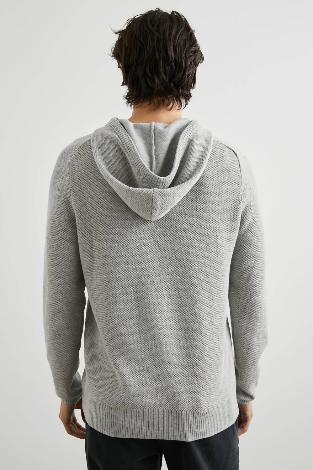 Rails Matador Hoodie in grey heather - men's shirt - detail view