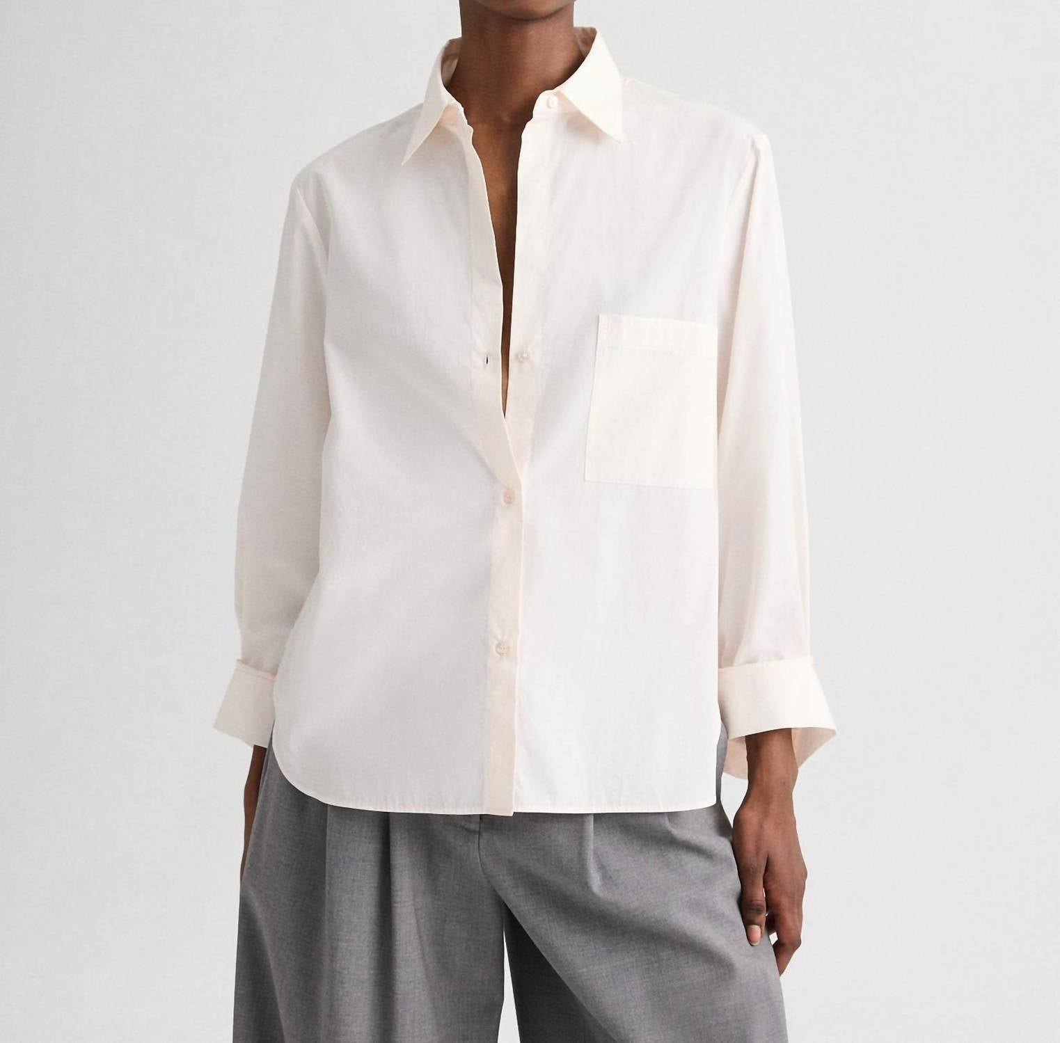 TWP Next Morning Shirt in sheer pink - women's shirt