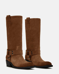 STEVE MADDEN Women's Ruskin Suede Boots in chestnut - women's shoe