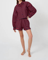 We Wore What - Long Sleeve Crop Button Down Shirt