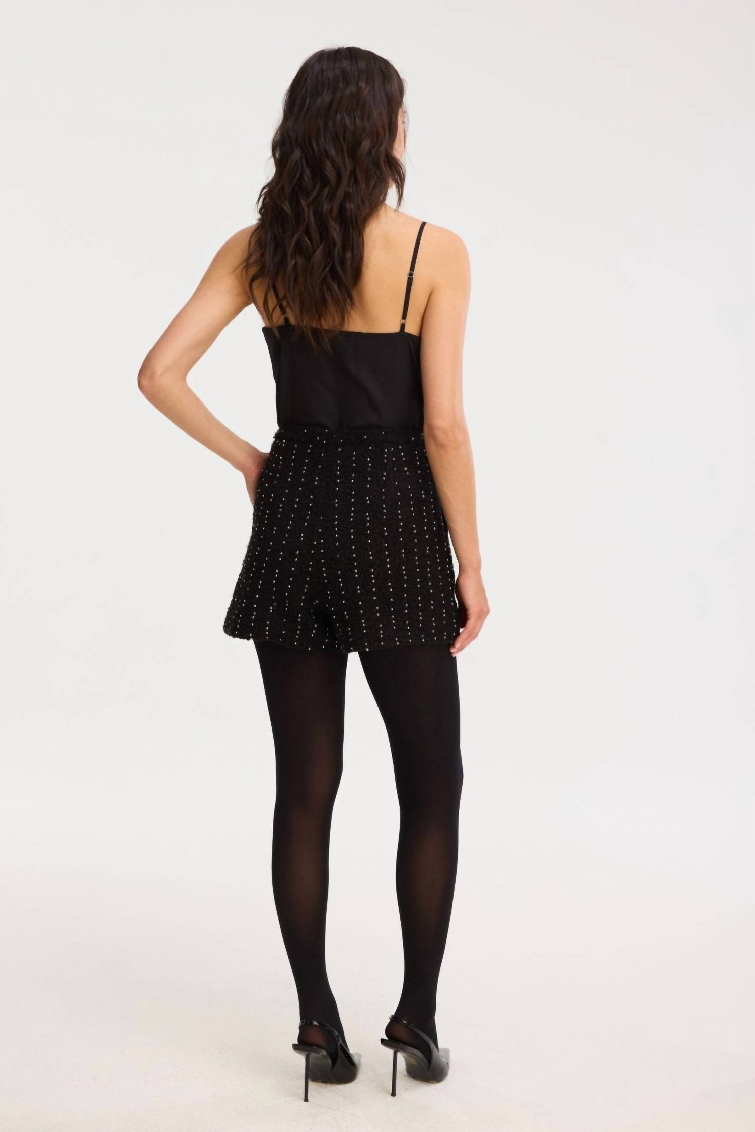 ALLISON NEW YORK Beaded Millie Shorts in black - women's shorts - view 5