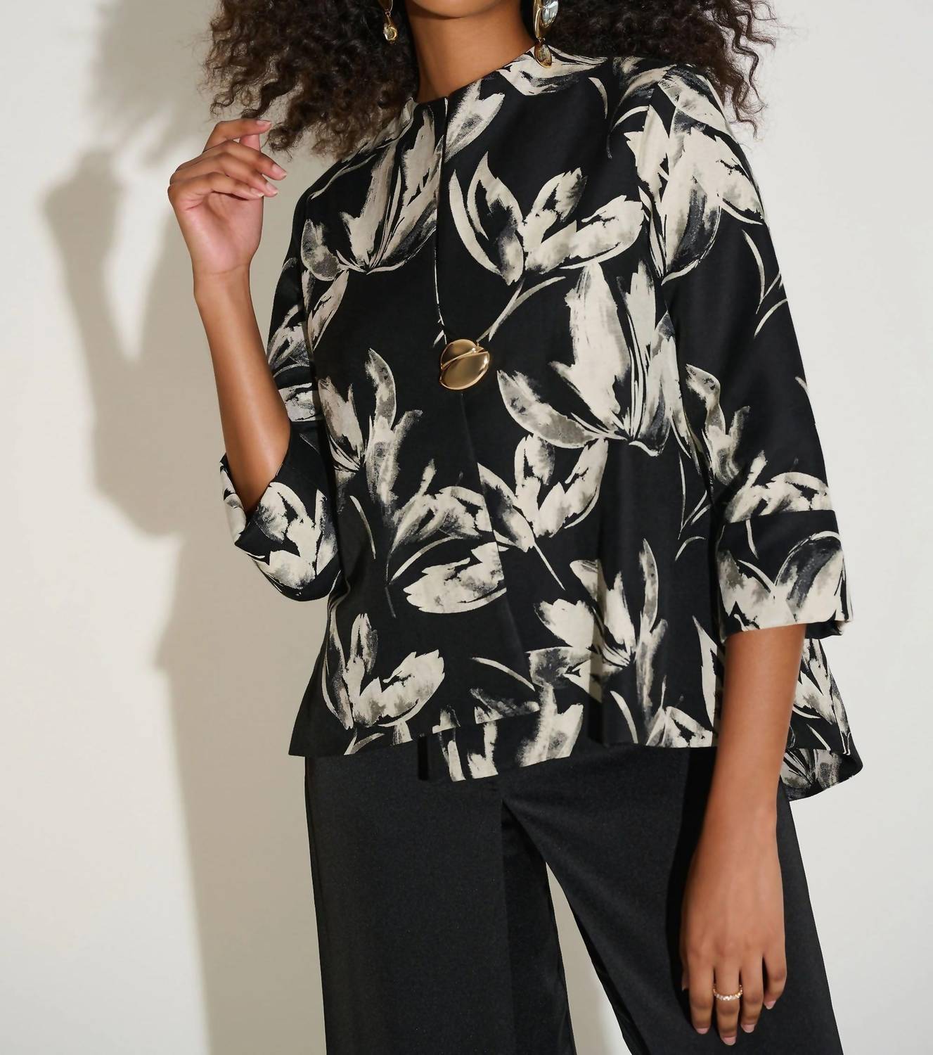 Joseph Ribkoff - Floral Jacquard Swing Jacket