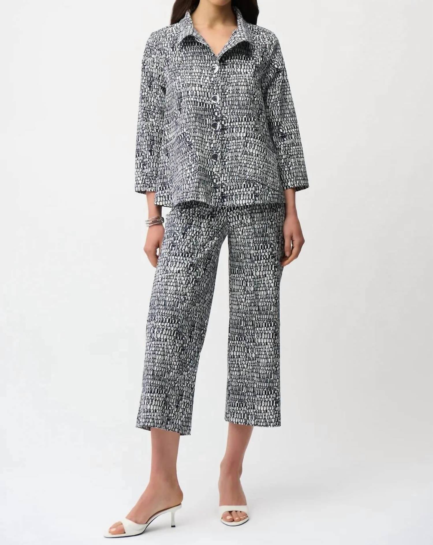 Joseph Ribkoff - Abstract 3/4 Sleeve Trapeze Jacket