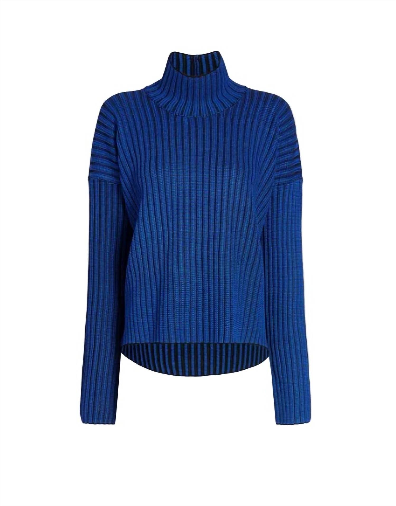 Proenza Schouler White Label Elysia Ladder Stripe Knit Sweater in blue black - women's sweater - view 6
