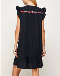 See And Be Seen - Floral Embroidered Ruffle Dress