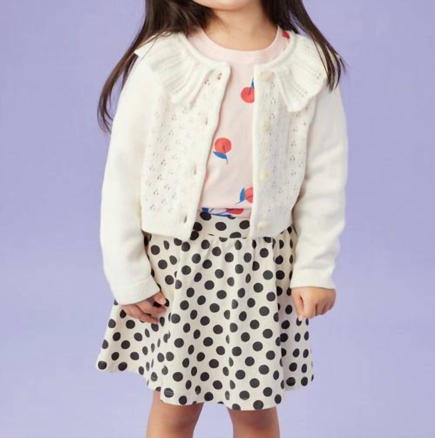 Tea Collection - Collared Pointelle Cardigan