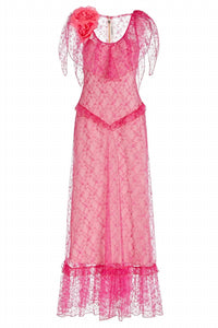 Rodarte - Floral Lace Dress With Ruffles