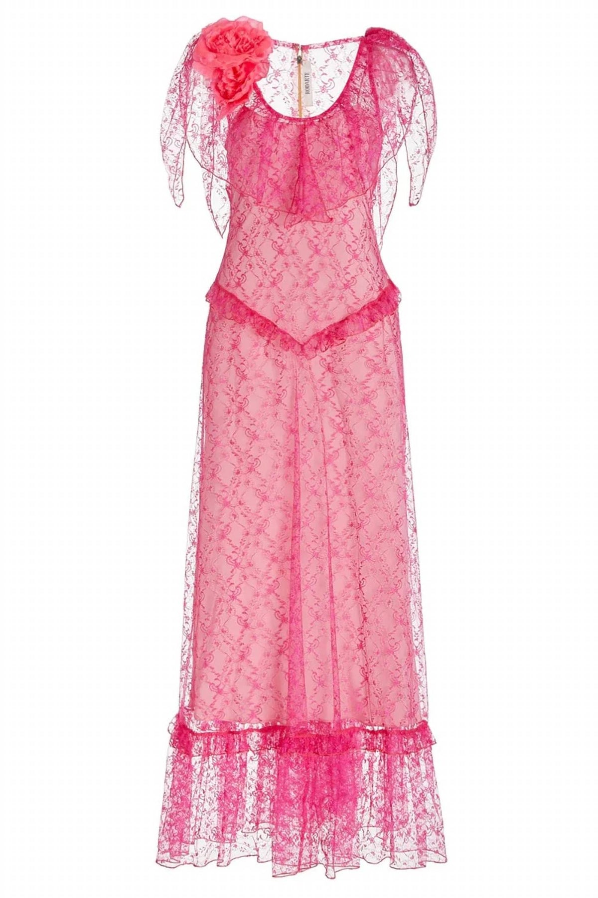 Rodarte - Floral Lace Dress With Ruffles
