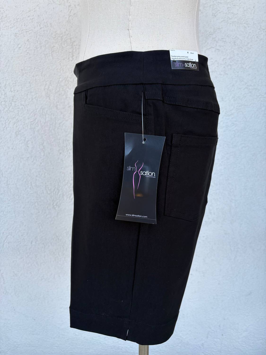 Slimsation By Multiples Pull On Shorts in black - women's shorts - view 6