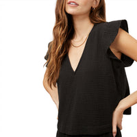 Rails Women's Miley Sleeveless Top in black - women's blouse - alternate view