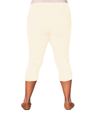 On The Plus Side - Crinkle Cotton Crop Pants - Plus