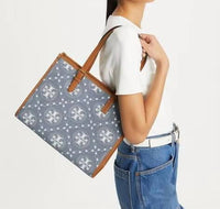 Tory Burch - Women's Monogram Denim Small Tote Bag