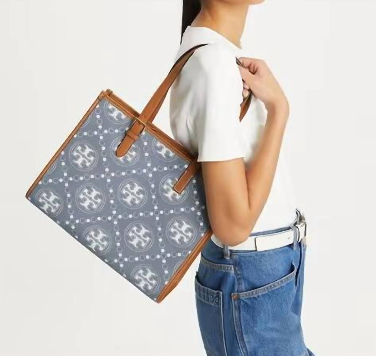 Tory Burch - Women's Monogram Denim Small Tote Bag