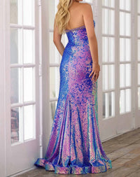 Ava Presley - Strapless Iridescent Sequin Gown