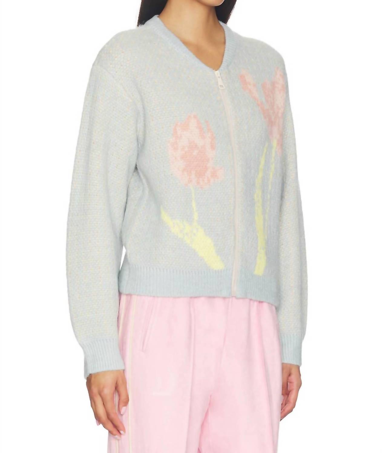 STEVE MADDEN Jena Long Sleeve Sweater Jacket in multi - women's sweater - alternate view