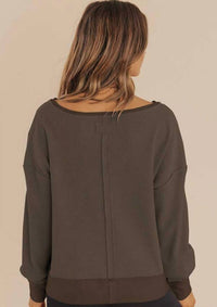 T & C  Apparel - Waffle Knit Long Sleeve Sweatshirt