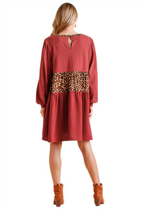 Umgee - Leopard Tiered Babydoll Dress