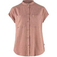 Fjallraven Women's Övik Cap Sleeve Hemp Shirt in dusty rose - women's t-shirt
