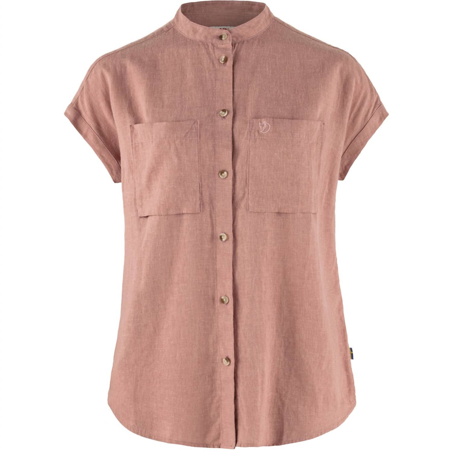 Fjallraven Women's Övik Cap Sleeve Hemp Shirt in dusty rose - women's t-shirt