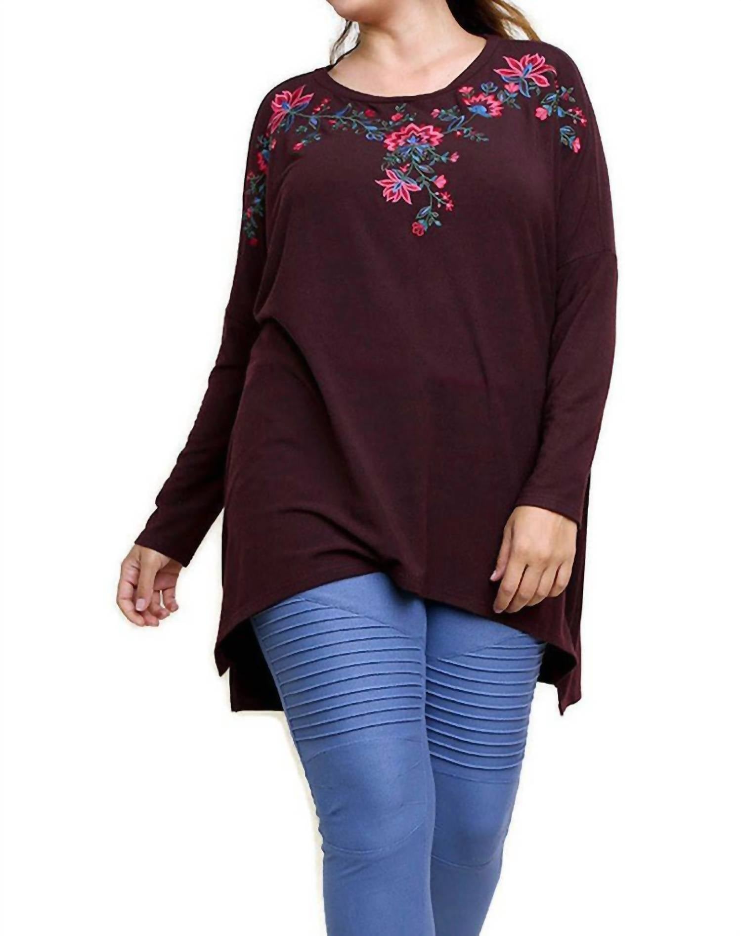 Umgee - Floral Embroidered Top - Plus