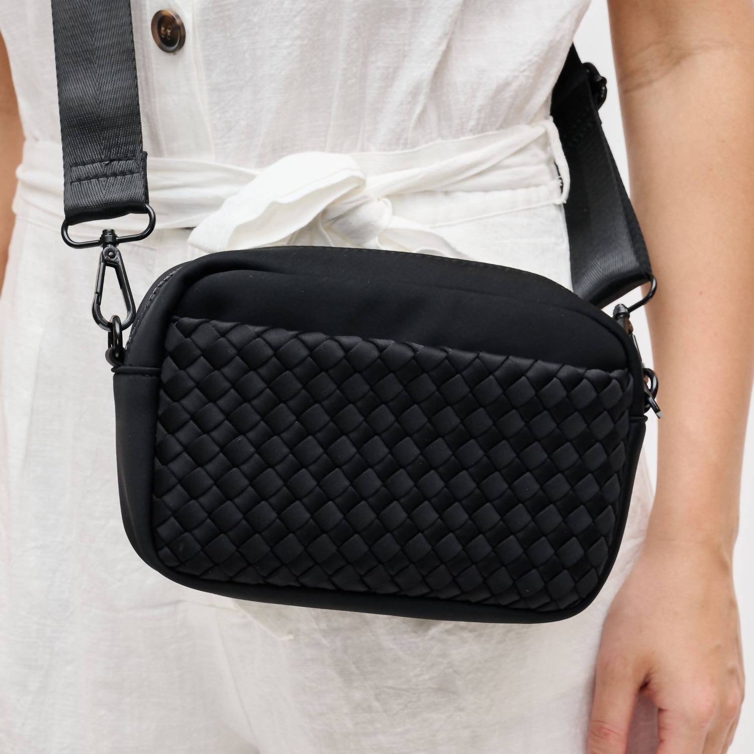 Sol And Selene - Women's Inspiration Woven Neoprene Crossbody Bag
