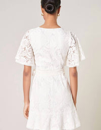 Sugarlips - Le Lune Faux Wrap Lace Dress