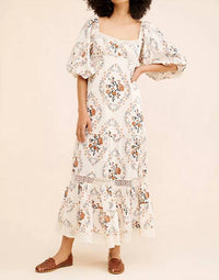 Free People All The Attitude Printed Maxi Dress in beige multi - women's dress