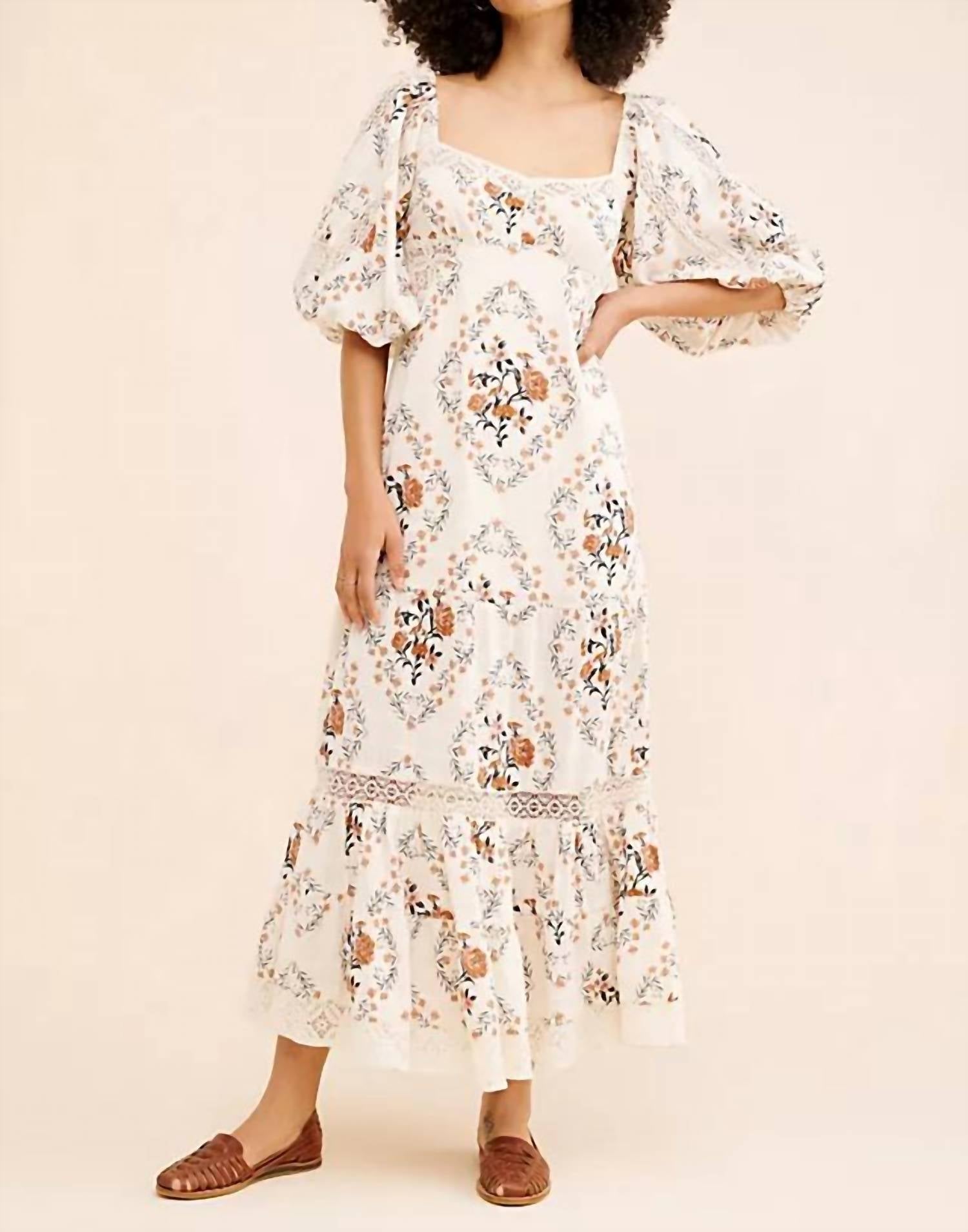 Free People All The Attitude Printed Maxi Dress in beige multi - women's dress