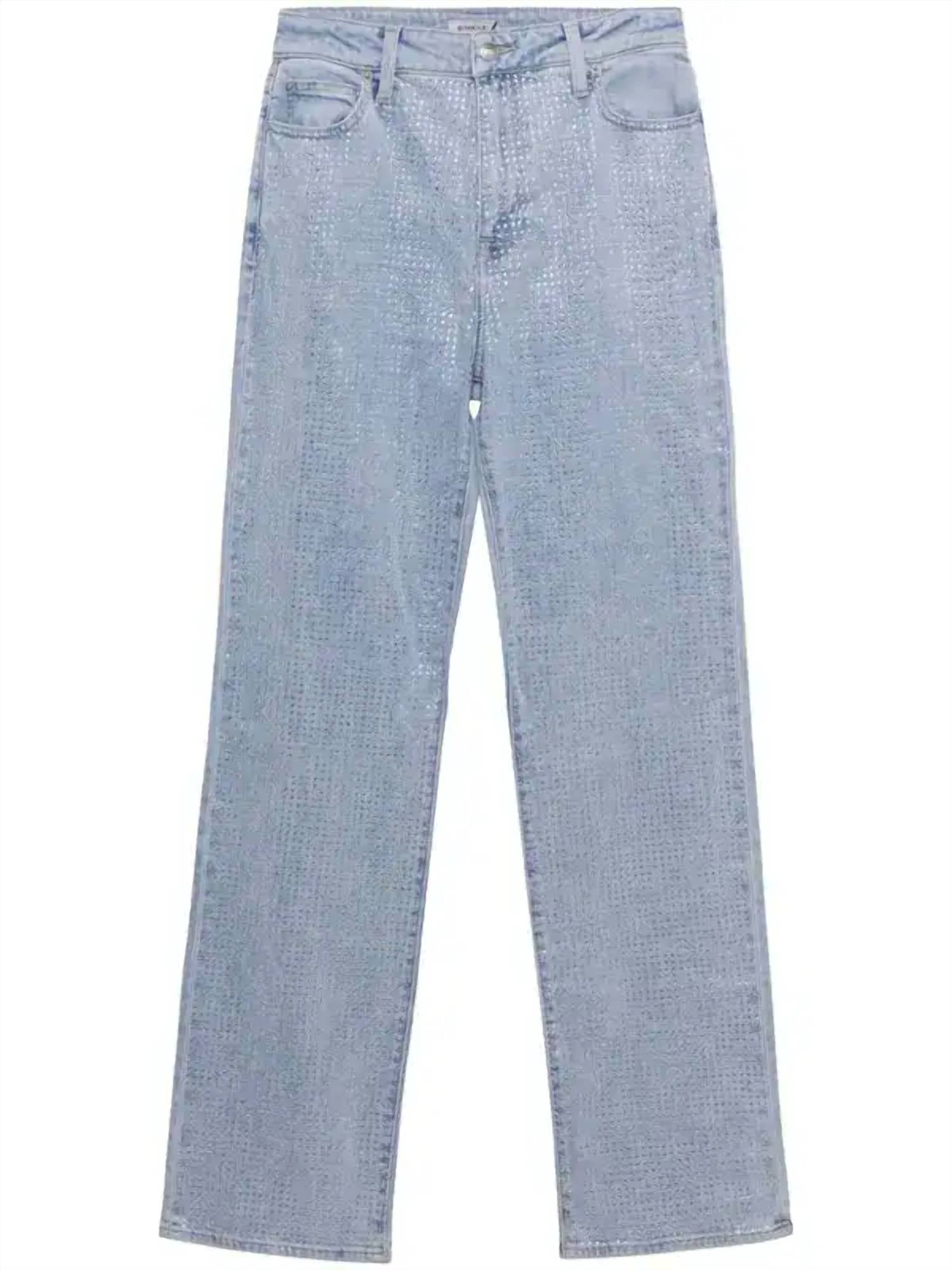 SIMKHAI Liam High Rise Straight Leg Jeans in indigo - women's jeans - view 4