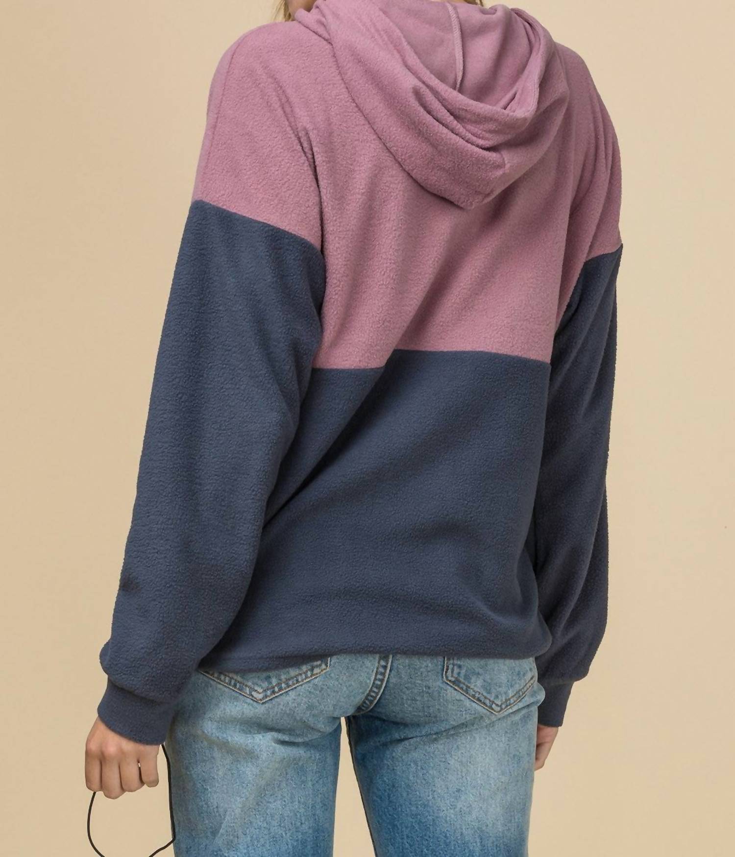 Entro - Color Block Hooded Sweatshirt