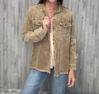umgee Montana Stone Wash Top in brown - women's jacket