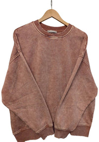 Zenana - Women's Acid Wash Fleece Oversized Pullover Sweatshirt