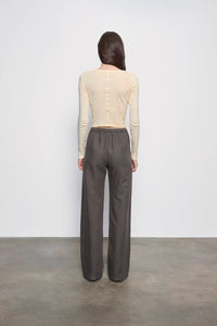 Enza Costa - SUPIMA BABY RIB LONG SLEEVE CROPPED TOP